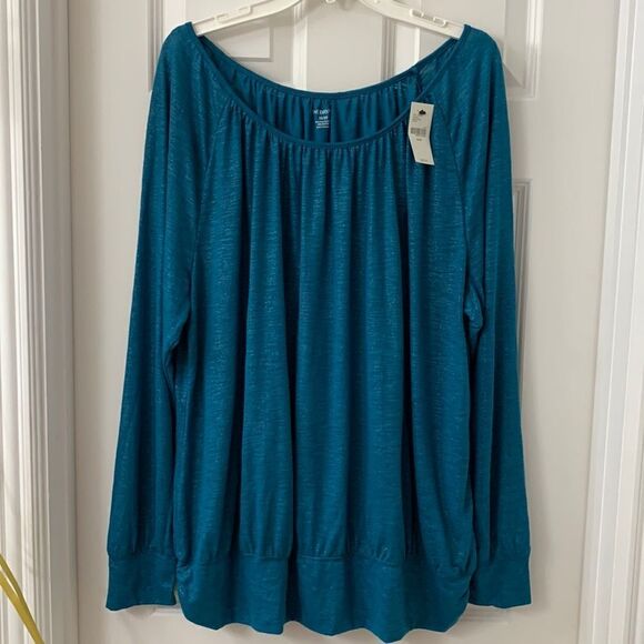 Lane Bryant size 18-20 scoop neck long sleeve top NWT - Picture 1 of 10